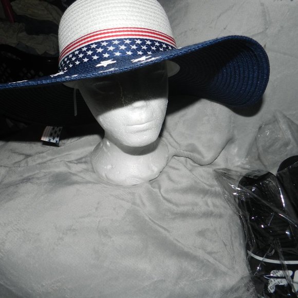 Twig & Arrow Patriotic Stars Red White & Blue Americana 4th of July Floppy Hat - Picture 5 of 7